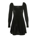 Long Sleeve Velvet Dress