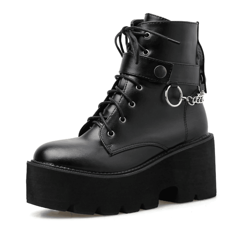 Punk Style Chain Boots