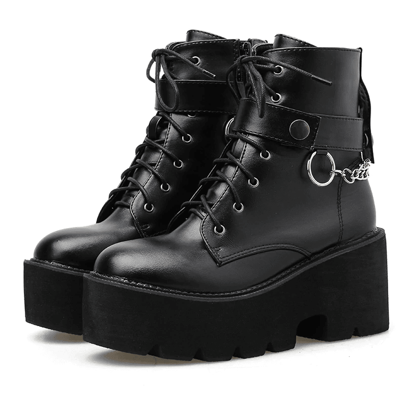 Punk Style Chain Boots